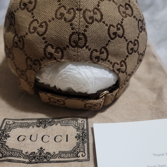 Gucci Brown/Beige GG Canvas Logo Baseball Cap (100% Authentic) main image 4